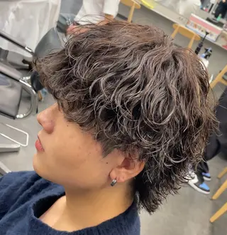 セミロング パーマ ヘアアレンジ メンズ fifth 石川 凪のヘアスタイル