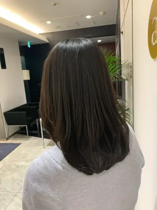 セミロング デジタルパーマ🫧 韓国風ヘア🫧サクラのヘアスタイル