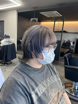 ミディアム maco 艶感ハイトーン🦋のヘアスタイル