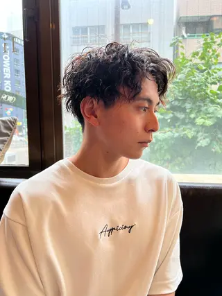パーマ メンズ 透明感・艶感 小坂隼斗のヘアスタイル