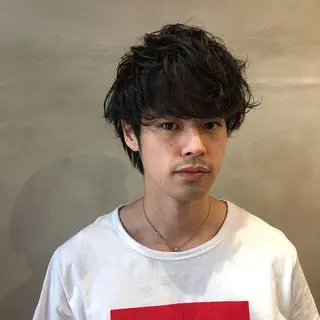 ショート パーマ メンズ ニュアンスパーマ/ レイヤー/茶屋町のヘアスタイル