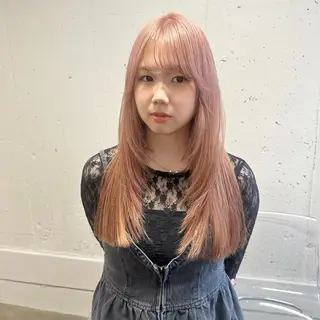 ロング ハッシュカット🎀 レイヤーカットのヘアスタイル