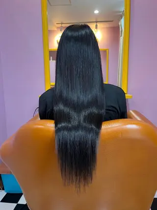 ロング シール+ちび編み込み エクステ梅田🐨のヘアスタイル