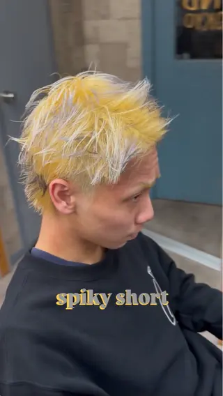 ショート カラー ヘアアレンジ メンズ メンズパーマカット ブリーチ渋谷トモヤのヘアスタイル