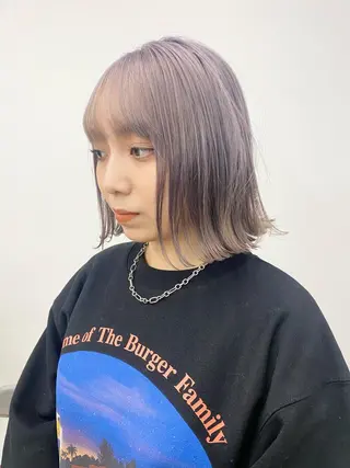 ミディアム カラー パーマ ヘアアレンジ メンズ キッズ ネイル マツエク・マツパ アイブロウ 韓国風×透明感カラー 髪質改善オタベシンヤのヘアスタイル