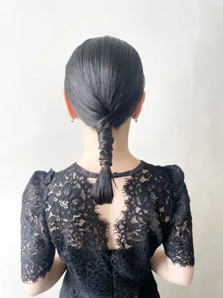 ミディアム ヘアアレンジ ✨透明感ケアカラー✨ 長野ゆきなのヘアスタイル