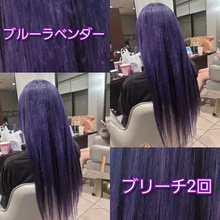 ロング カラー 雅/ダブルカラー/ 白髪ぼかしハイライトのヘアスタイル