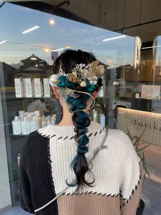 ロング ヘアアレンジ マキノ キョウカのヘアスタイル