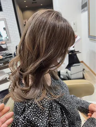 セミロング カラー ヘアアレンジ キッズ 五反田　美容院☆張 明星☆韓国ヘアのヘアスタイル