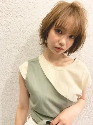 ショート カラー パーマ 安達 俊亮のヘアスタイル