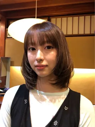 ミディアム カラー ゆるふわガーリーst yle🩰yuukaのヘアスタイル