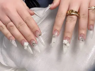 ロング パンダ ネイルのネイルデザイン