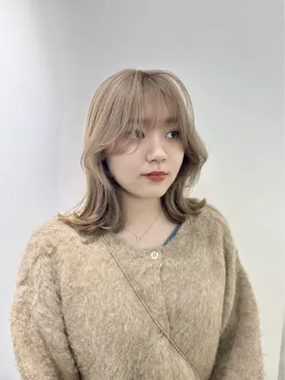 ミディアム カラー Una並木坂  透明感カラー＆髪質改善＆韓国ヘア所属・松本 凜那のヘアスタイル