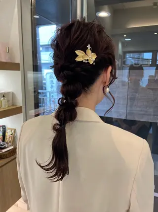 セミロング ヘアアレンジ 鎌倉/アレンジ/暗髪 /髪質改善/ ユキミのヘアスタイル