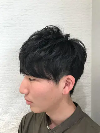 ショート カラー メンズ 【メンズ縮毛矯正】 田中秀斗のヘアスタイル