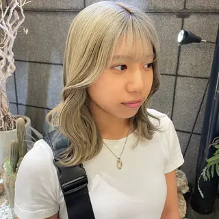 セミロング カラー 透明感カラー/ 縮毛矯正/ユイ☆彡のヘアスタイル