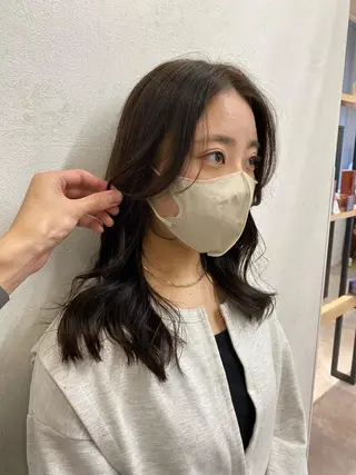 セミロング メンズ縮毛矯正 ニュアンスパーマのヘアスタイル