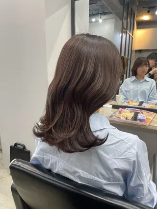 セミロング 新宿/韓国ヘア/ 髪質改善ストレートのヘアスタイル