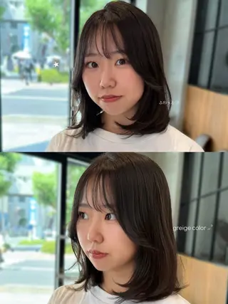 ミディアム yuuri🎀/大宮 /韓国ヘア/レイヤーのヘアスタイル