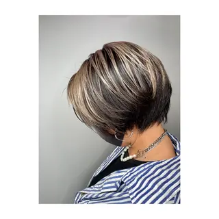 ミディアム カラー ヘアアレンジ メンズ 二ヶ月綺麗なデザイン カット/星野六三四のヘアスタイル