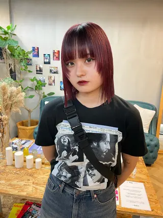 ミディアム カラー パーマ ヘアアレンジ メンズ キッズ ネイル マツエク・マツパ アイブロウ tatsumi/ボブ ウルフ/レイヤーのヘアスタイル