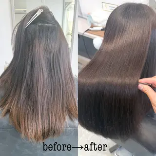 セミロング 🌿透き通るツヤ髪× 縮毛矯正✂︎戸祭　伶のヘアスタイル