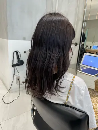 ロング オリーブ カラー✨有坂映哉のヘアスタイル