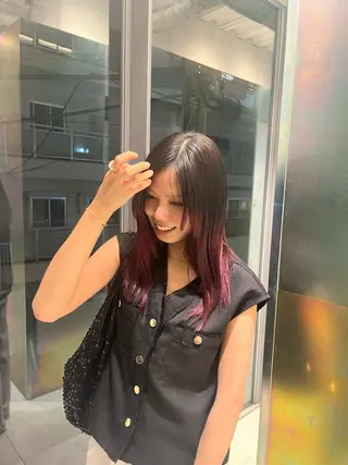 ロング カラー ハイライト/縮毛矯正 /🪽山本唯我のヘアスタイル