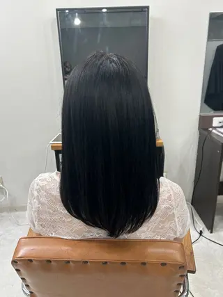 ロング カズキ🌼曲がる 縮毛矯正のヘアスタイル