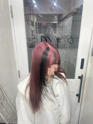 セミロング 抜け感/ワンカラー/ 明大前/桑田のヘアスタイル