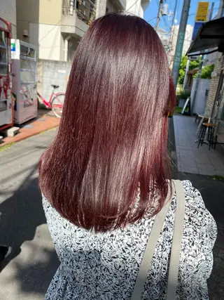 ミディアム カラー 長妻莉央/縮毛矯正 髪質改善カラーのヘアスタイル