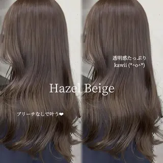 カラー セミロング 韓国ヘア♡🇰🇷 暖色♡透明感カラー✨のヘアスタイル