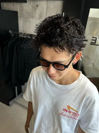 ショート パーマ メンズ _WHITE / KENTOのヘアスタイル