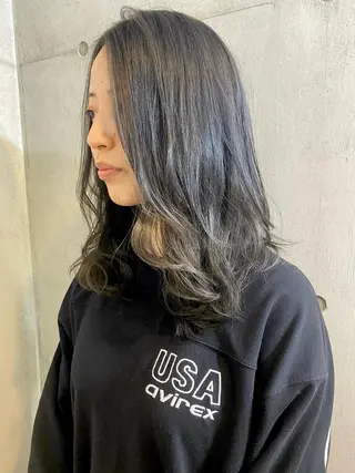 ロング カラー 千 田のヘアスタイル