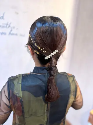 セミロング ヘアアレンジ 伊藤 栄子のヘアスタイル