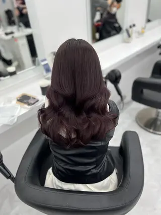 セミロング カラー 💖似合わせカラー レイヤー💖縮毛矯正のヘアスタイル