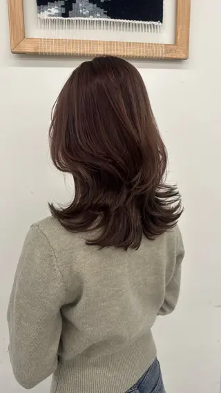 セミロング カラー ワンホン×髪質改善 つのーか🩶‪🫧のヘアスタイル