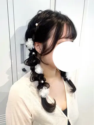 セミロング ヘアアレンジ 🌷レイヤーカット/ フルキシオリ🌷のヘアスタイル