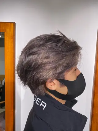 ショート カラー メンズ 艶カラー、パーマ 祥一朗 WAWAのヘアスタイル