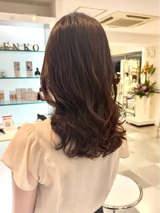 セミロング パーマ デジタルパーマ 🌀ボブ　萩原　龍のヘアスタイル