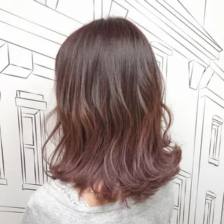 ミディアム カラー TOMOKA 艶髪/透明感カラーのヘアスタイル