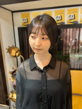ショート ボブパーマ/レイヤー ヒロモトアサカのヘアスタイル