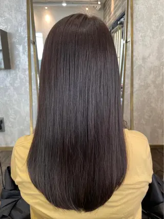 ロング カラー パーマ ブリーチなし透明感 タケザワミキのヘアスタイル