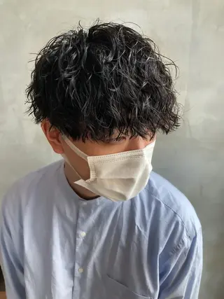 ショート カラー パーマ メンズ 波巻きスパイラルパー マ/シャドウパーマ駿のヘアスタイル