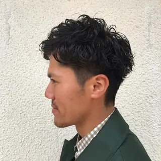 ショート カラー パーマ メンズ ニュアンスパーマ/ レイヤー/茶屋町のヘアスタイル