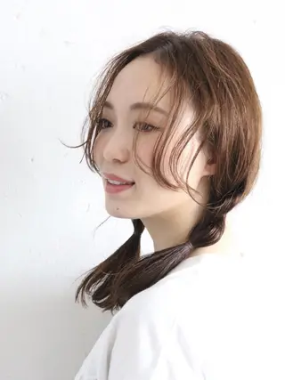 ミディアム ヘアアレンジ 野崎 ひかりのヘアスタイル