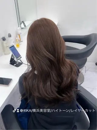ロング カラー パーマ ヘアアレンジ メンズ ブリーチなしカラー/ ブラウン/レイヤーのヘアスタイル