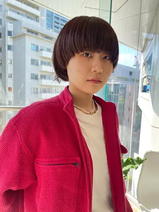 ショート カラー パーマ レイヤー／似合わせ TAKUYAのヘアスタイル