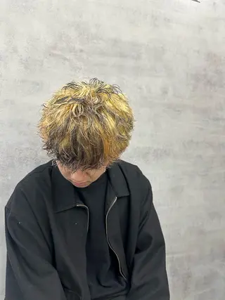 ショート カラー パーマ ヘアアレンジ メンズ メンズヘア静岡 ✂︎Ryuheiのヘアスタイル