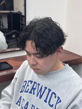 ショート パーマ メンズ 柏メンズカットパーマ NO.1タイチのヘアスタイル